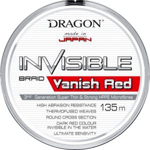 Plecionka DRAGON Invisible VANISH RED / Momoi 135 m 0.10 mm/7.90 kg red - obrazek 1