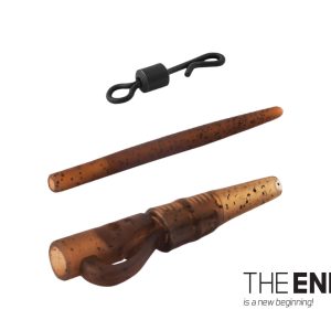 Bezpieczny klips z gumką krętlikiem do szybkiej wymiany i rurką antysplontaniową DELPHIN THE END pin-quick 5szt - obrazek 1